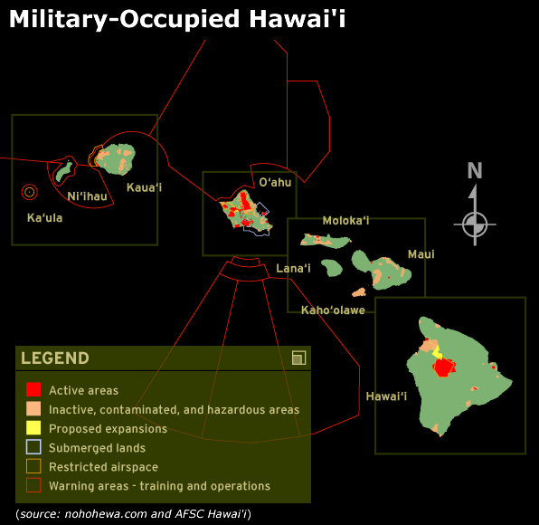Map of militarised Hawaii