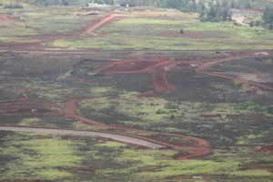 At center of photo, ‘Borrow Pit’ in BAX, where ʻiwi kupuna were desecrated during SBCT construction.